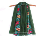 Heiße breite Breathable weiche Art und Weisefrauen lieben beste Größe 180 * 90 cm niedriger moq Embrodiery Schal-Baumwollschal in mumbai